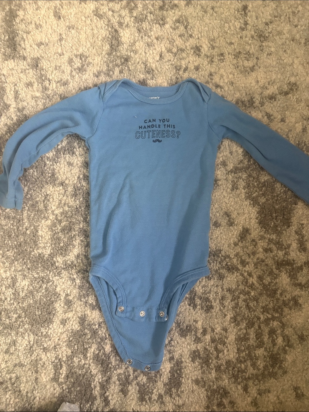 Carter's Blue Long-Sleeve Baby Onesies; set of 2